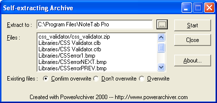 Installing Off-line Validator clipbook and clipbar to the NoteTab Pro program directory