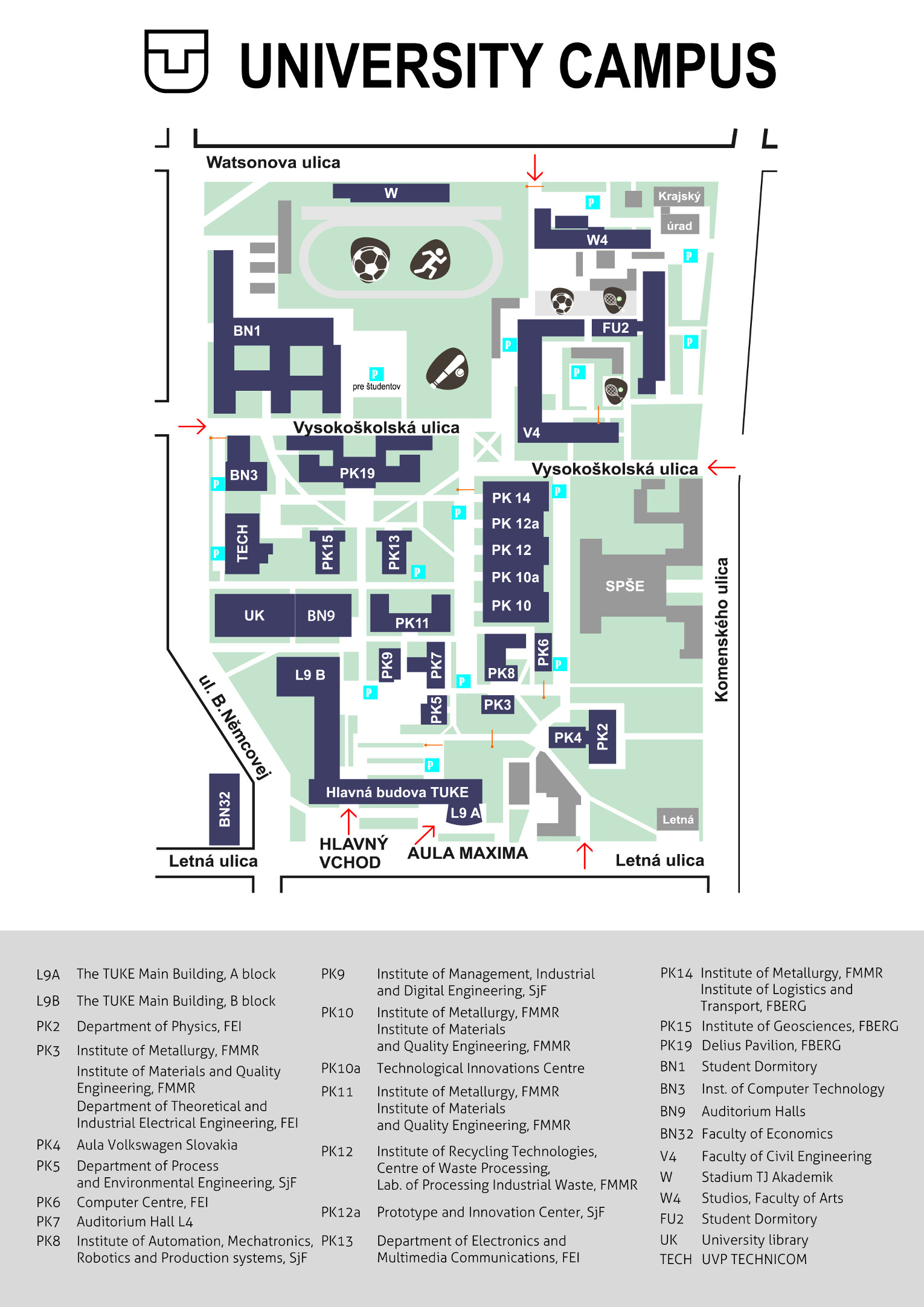 TUKE - Campus Map