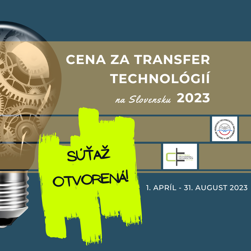 plagát Cena za transfer technológií na Slovensku 2023